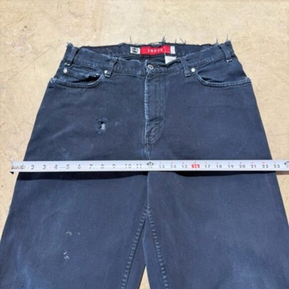 Vintage 90s Levi’s Silvertab Loose Fit Made USA Denim Jeans 34 X 35 Distressed - Picture 4 of 15